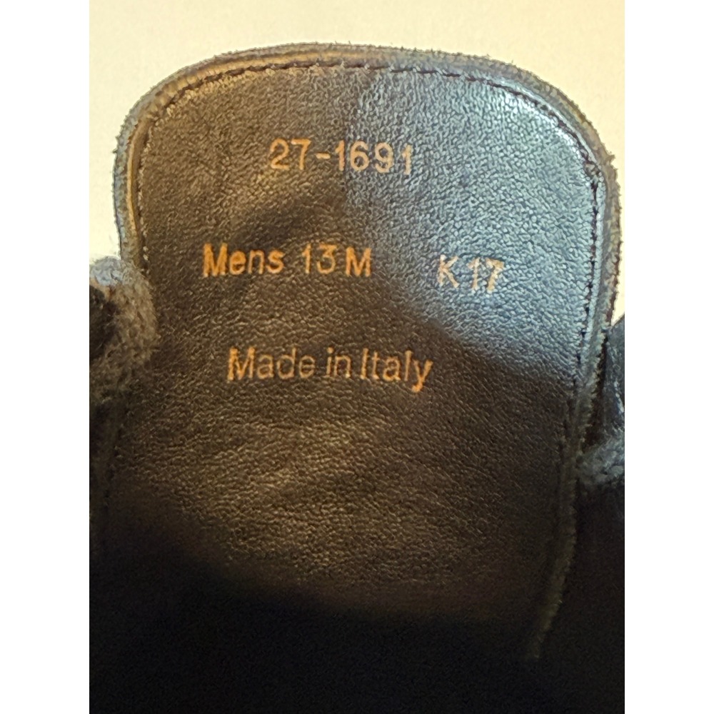 Johnston & Murphy J&M 1850 Mens Black Leather Wingtip Oxford Shoes 13 M Italy - Picture 8 of 8